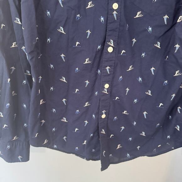 American Eagle Seriously Soft Button Down Shirt Men's Size Medium Skiiers Skiing - Picture 3 of 9